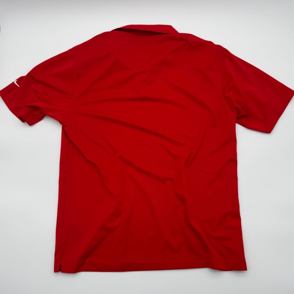 Nike Golf Dri-FIT Polo Shirt Mens Medium Red Short Sleeve Performance Golf Top - Picture 4 of 4
